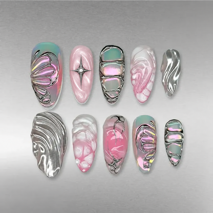 Metallic Vibe Chrome Press-On Nails