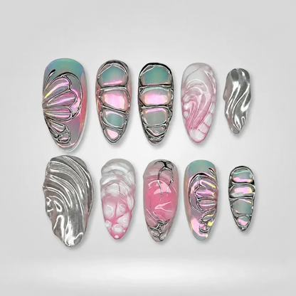 Steel Heart Press-On Nails