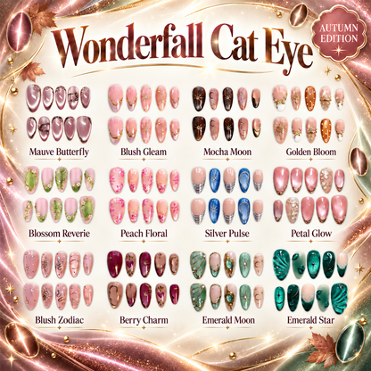 Wonderfall Cat Eye Collection – Autumn Press-On Nails