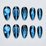 Afterglow X-Ray Halloween Almond Press-On Nails