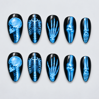 Afterglow X-Ray Halloween Almond Press-On Nails
