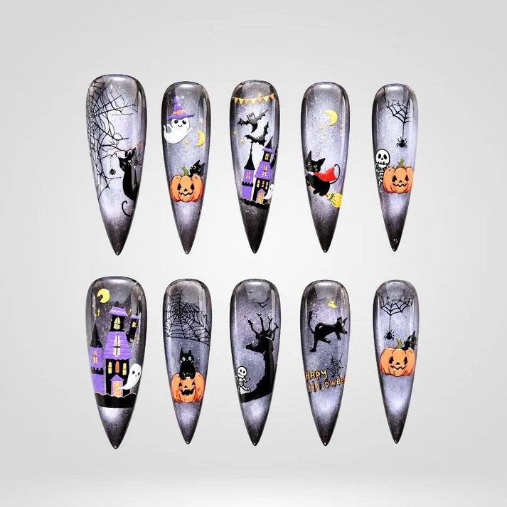 Halloween Cat Eye Collection – Press-On Nails