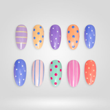 Pastel Dots with hand-painted 3D floral details