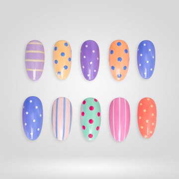 Pastel Dots with hand-painted 3D floral details