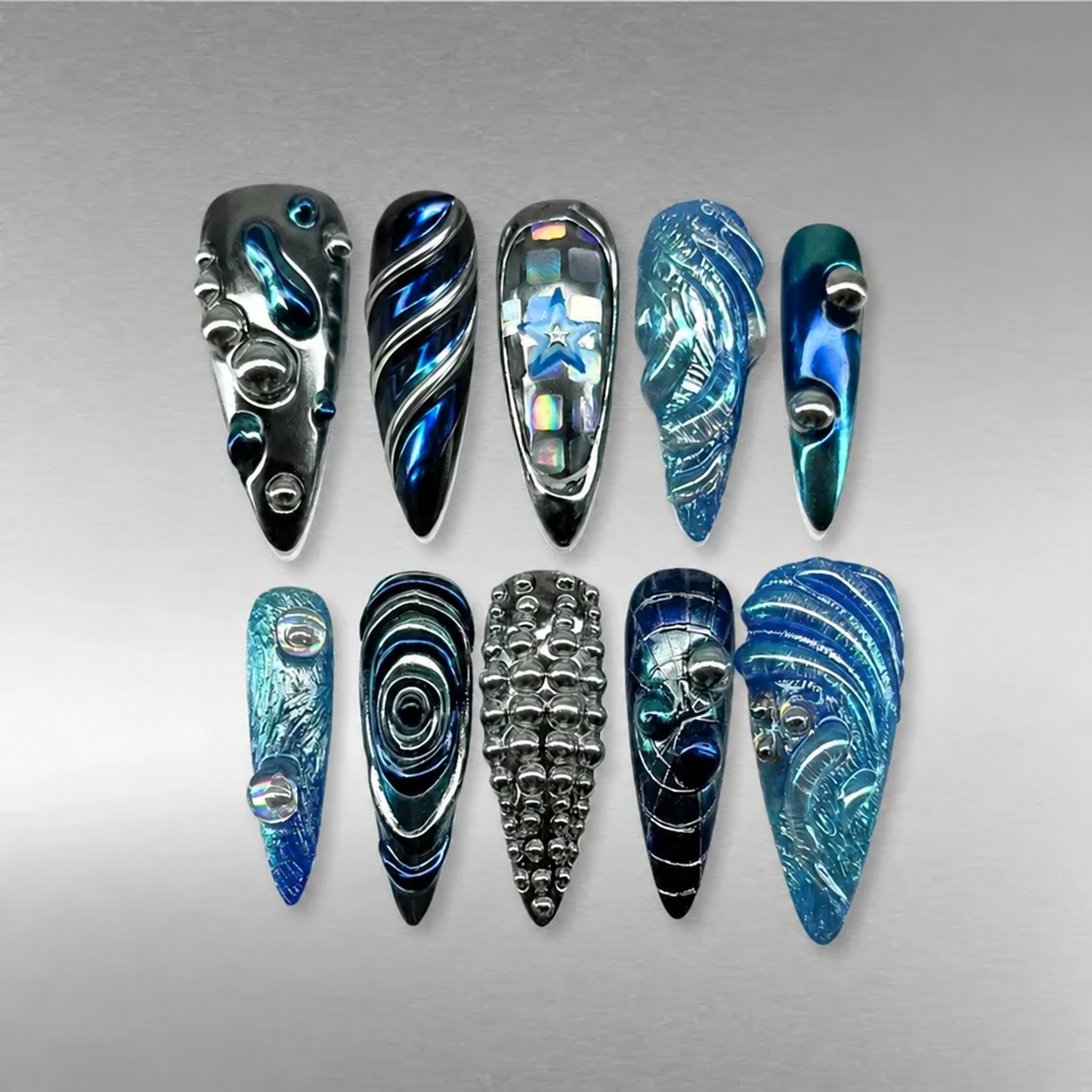 Metallic Vibe Chrome Press-On Nails