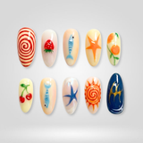 Coastal Pop press-on nails