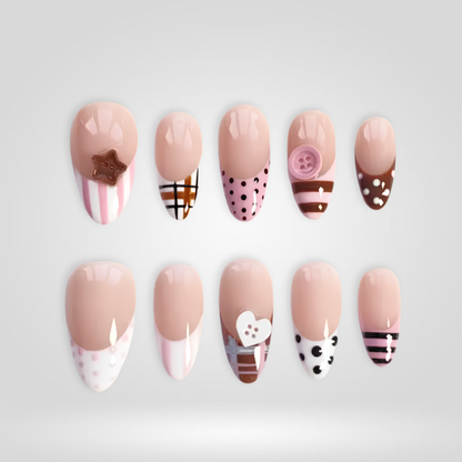 Cocoa Button press-on nails