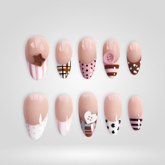 Cocoa Button press-on nails