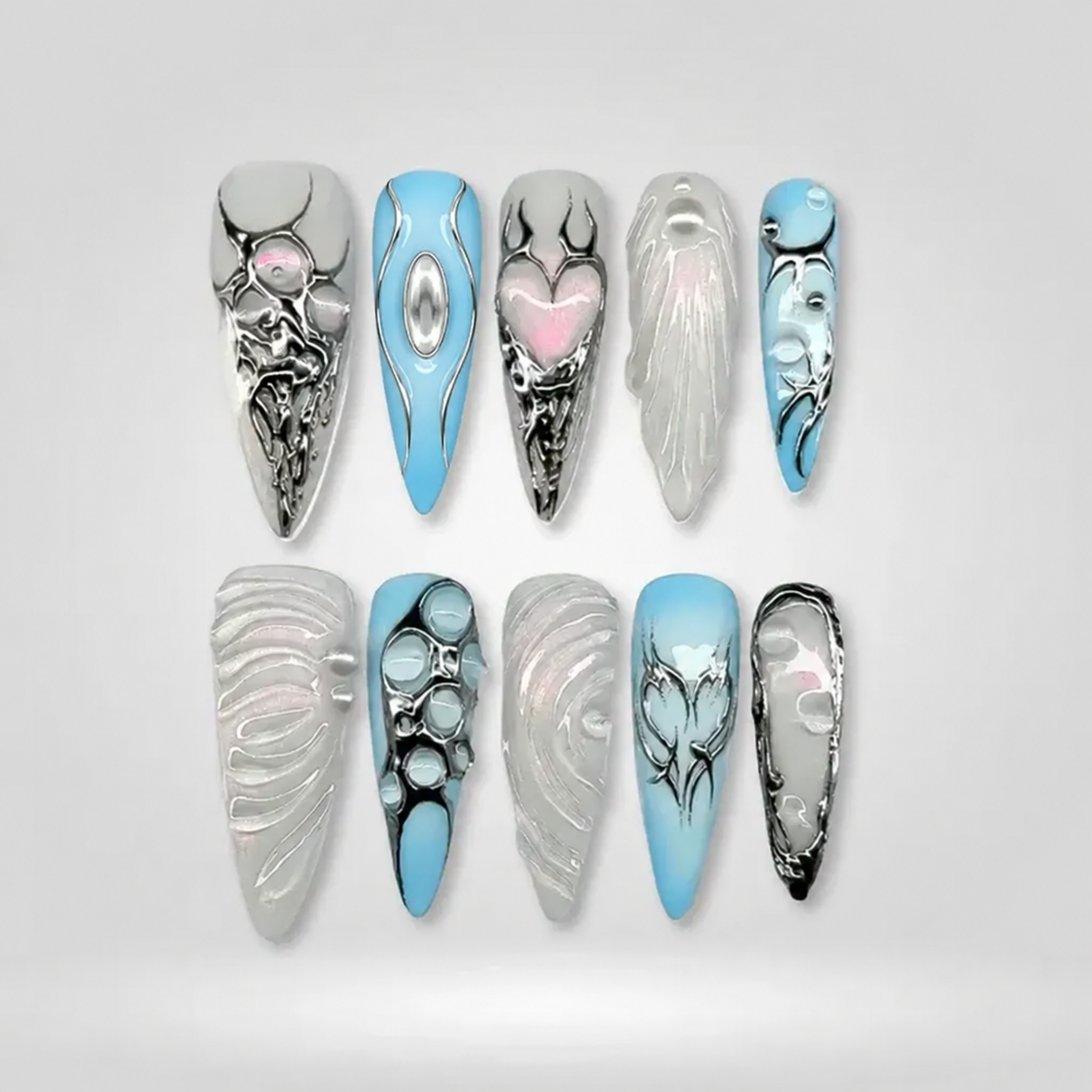 Crimson Steel Press-On Nails