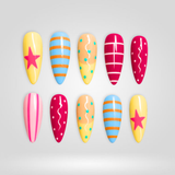 Happy Swirl press-on nails