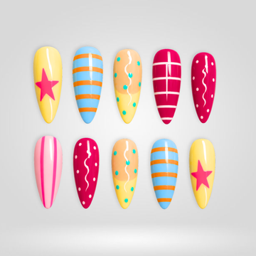 Happy Swirl press-on nails