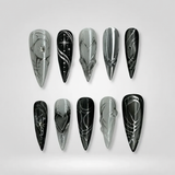 Silver Abyss Gothic Stiletto Press-On Nails