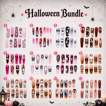 Halloween nail bundle — playful ghost and pumpkin designs