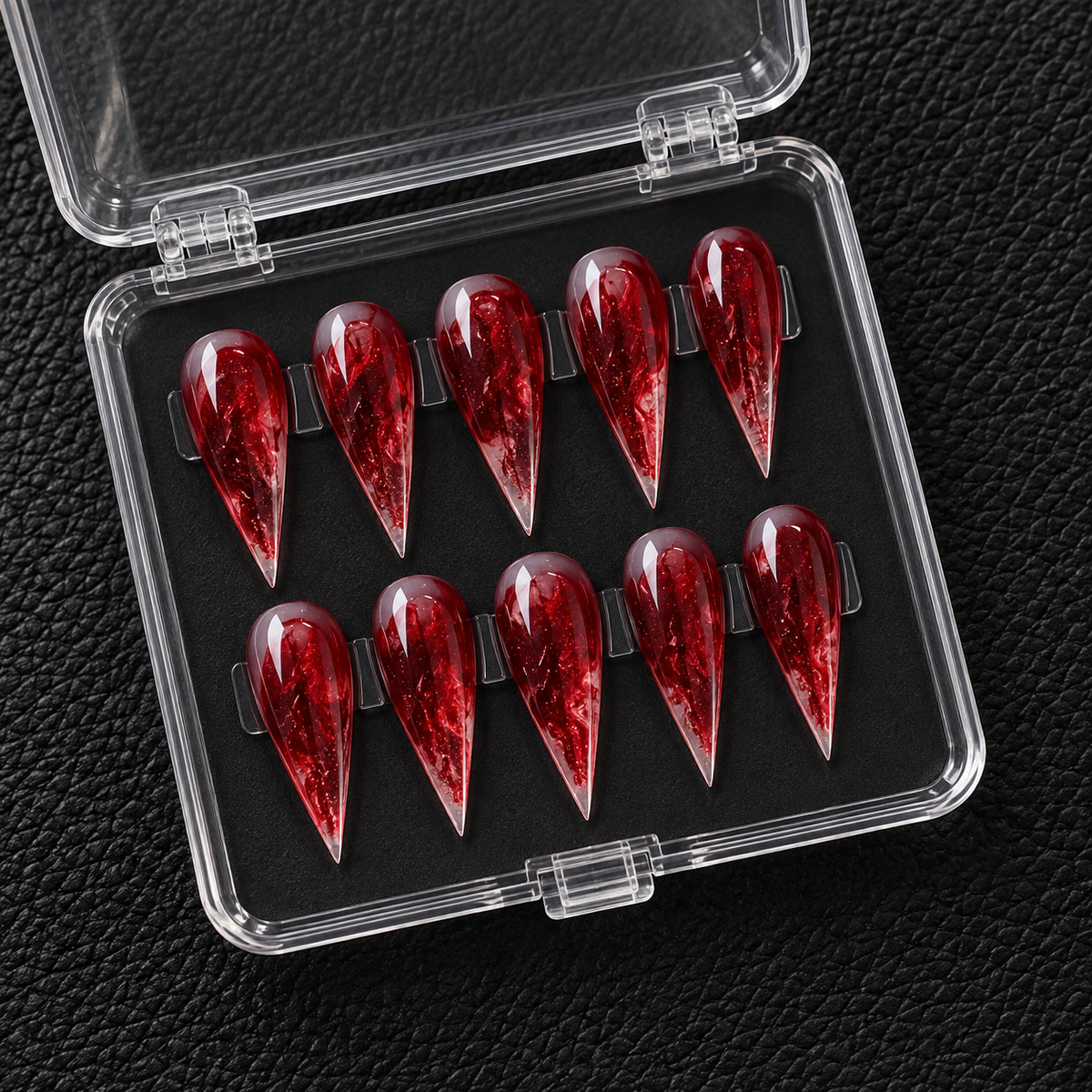 Ruby Venom Claw Press-On Nails