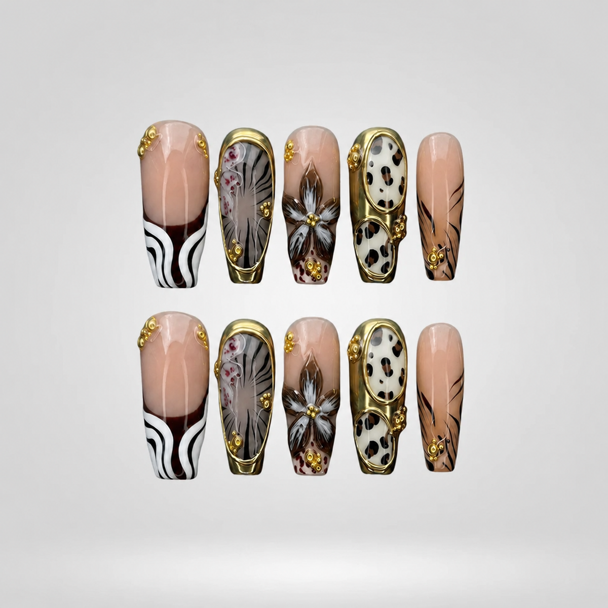 Safari Luxe Square Press-On Nails