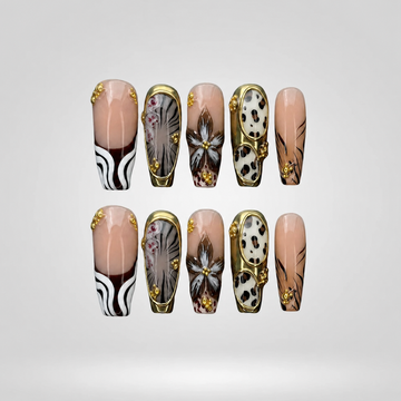 Safari Luxe Square Press-On Nails