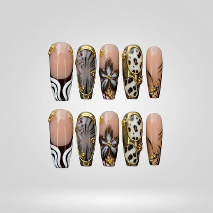 Safari Luxe Square Press-On Nails