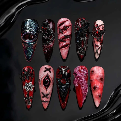 Blood Gothic Collection – Halloween Press-On Nails