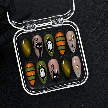 Olive Oddities Halloween Almond Press-On Nails