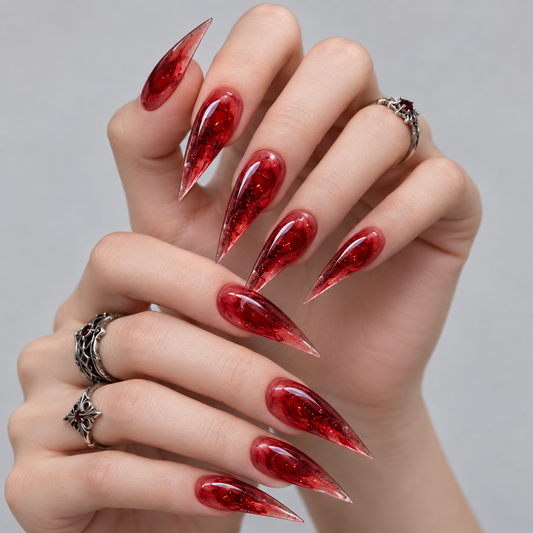 Ruby Venom Claw Press-On Nails