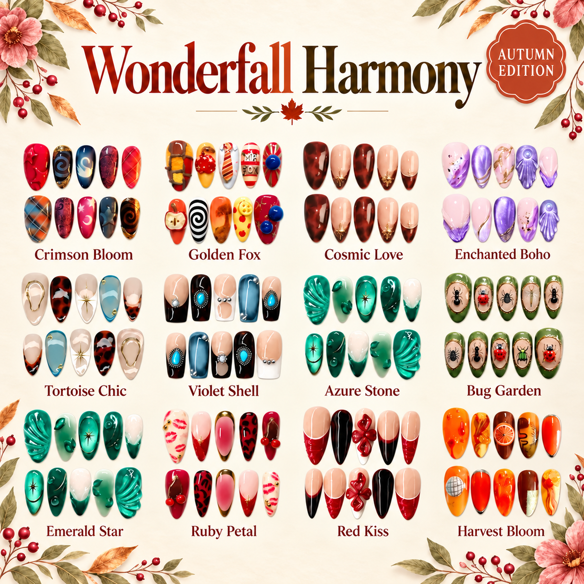 Wonderfall Harmony Collection – Autumn Press-On Nails
