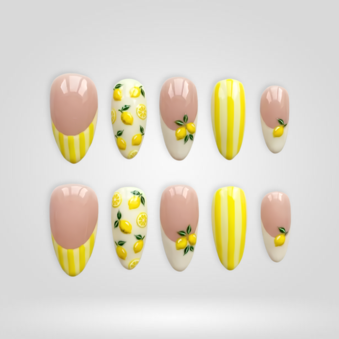 Lemon Candy press-on nails