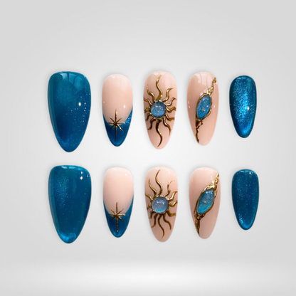Azure Sun press-on nails