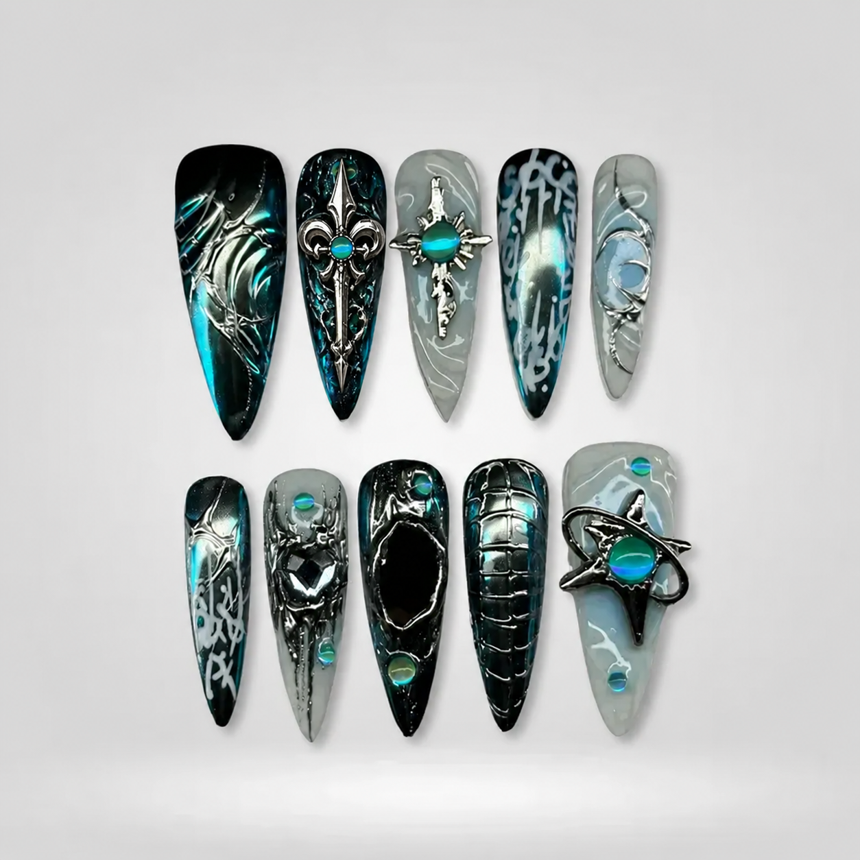 Neon Blaze Stiletto Press-On Nails