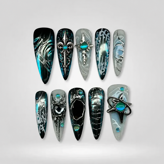 Neon Blaze Stiletto Press-On Nails