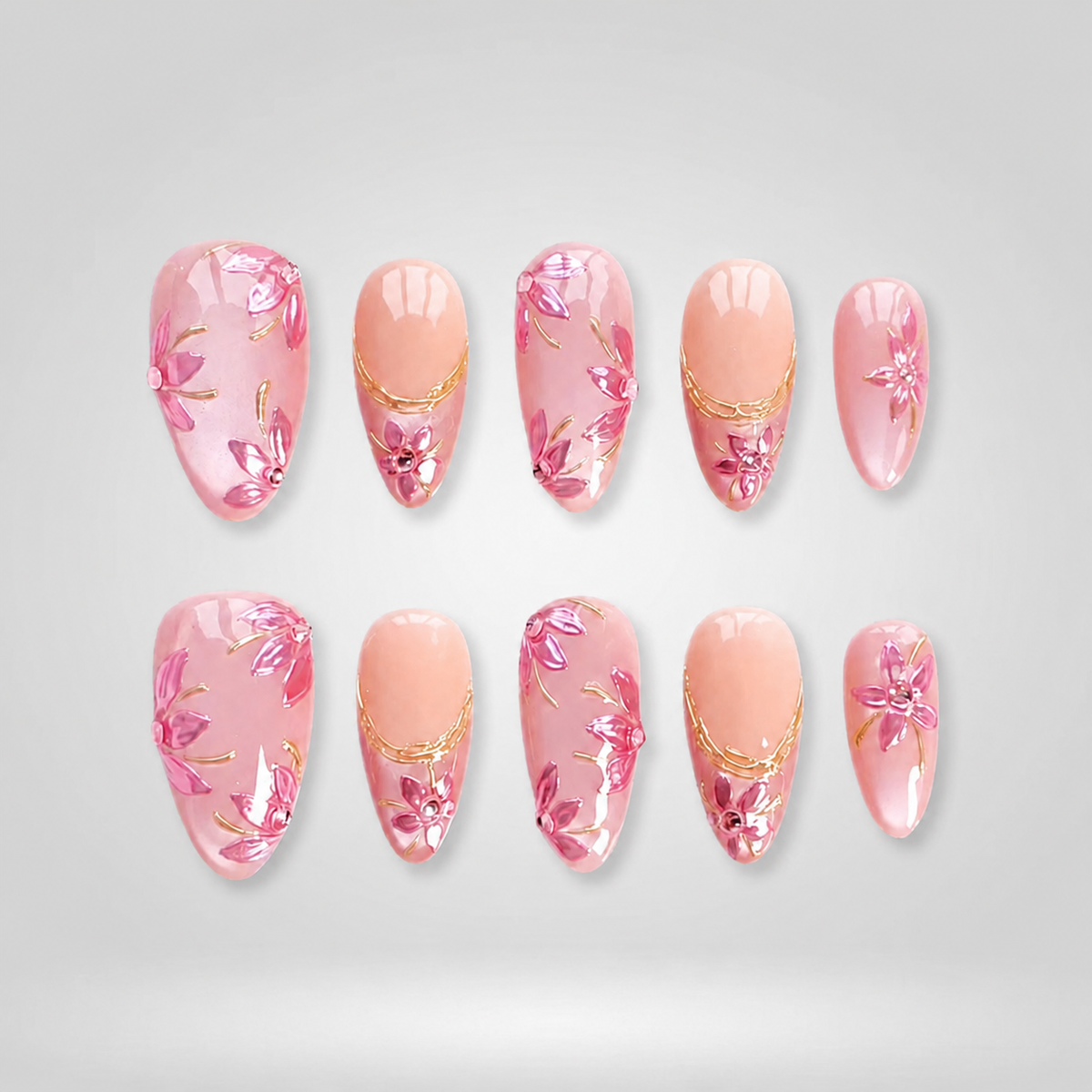 Enchanted Bloom Floral Press-On Nails