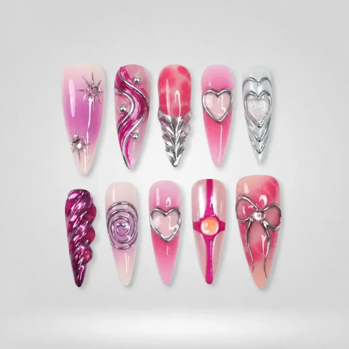 Galactic Inferno 3D Press-On Nails
