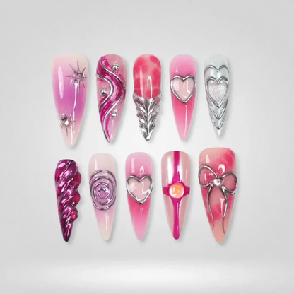 Galactic Inferno 3D Press-On Nails