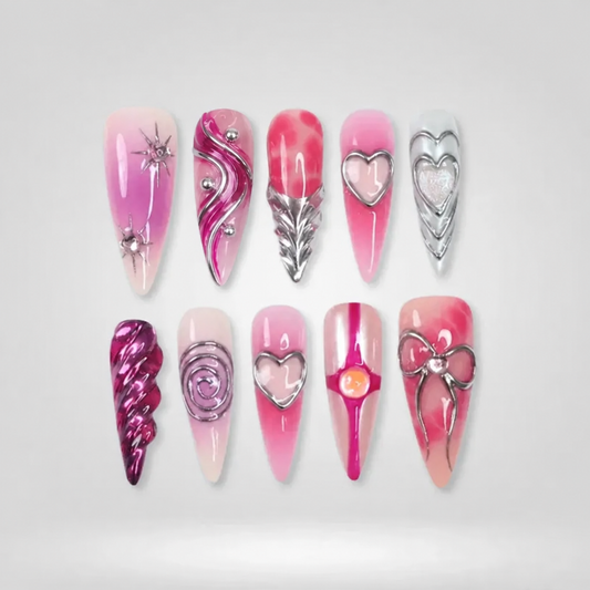 Galactic Inferno 3D Press-On Nails