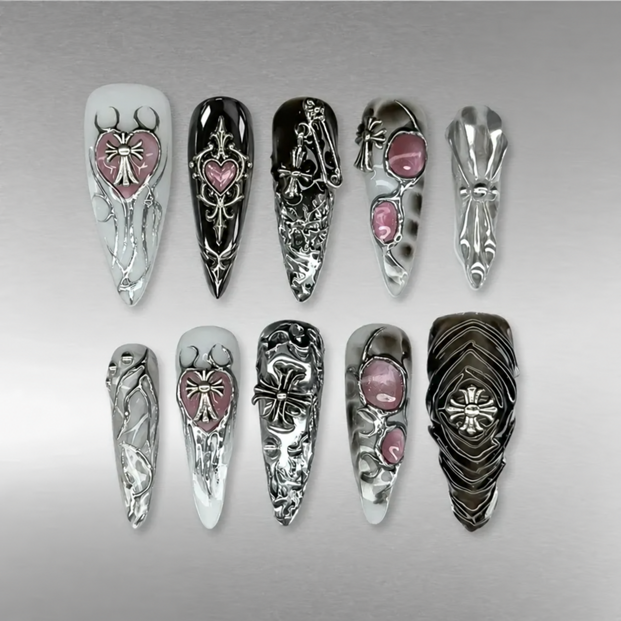 Metallic Vibe Chrome Press-On Nails