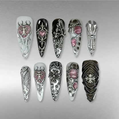 Metallic Vibe Chrome Press-On Nails
