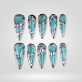 Funky Fusion press-on nails — bold vibrant designs in coffin shape