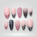 Polka Charm French tip press-on nails