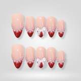 Pearl Ruby press-on nails
