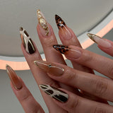 Gilded Safari press-on nails