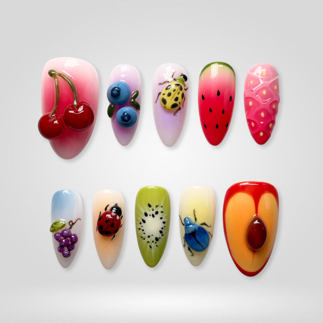 Berry Garden press-on nails