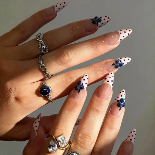 Blue Berry press-on nails