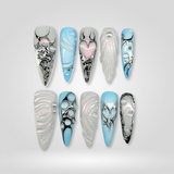 Crimson Steel press-on nails