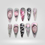 Electric Dark press-on nails