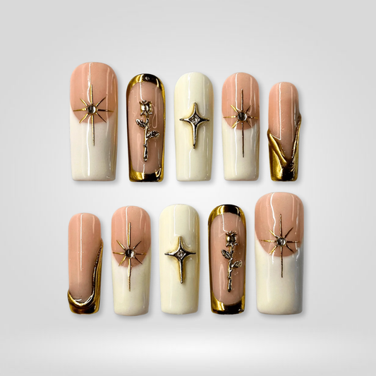 Crystal Bloom press-on nails