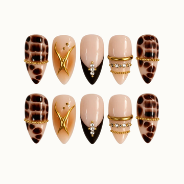 Tortoise Gilded Nude Press-On Nails