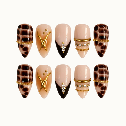 Tortoise Gilded Nude Press-On Nails