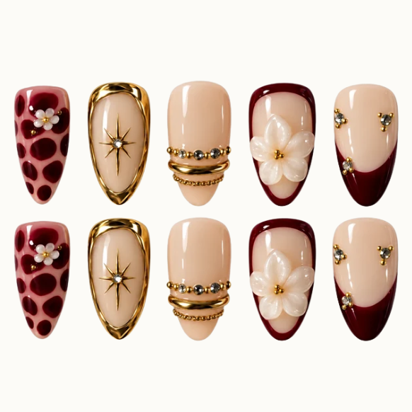 Velvet Leopard Bloom Press-On Nails