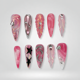 Mystic Heart 3D Chrome Press-On Nails