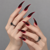 Crimson Eclipse Claw Press-On Nails