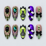Toxic Relic Halloween Almond Press-On Nails